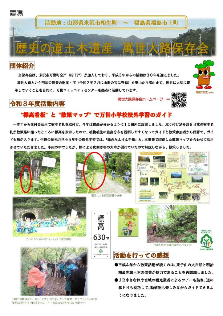 萬世大路保存会の活動紹介ポスター
